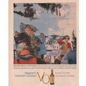 Seagram VO Imported Canadian Whisky Magazine Advertisement 1960 Winter Olympics